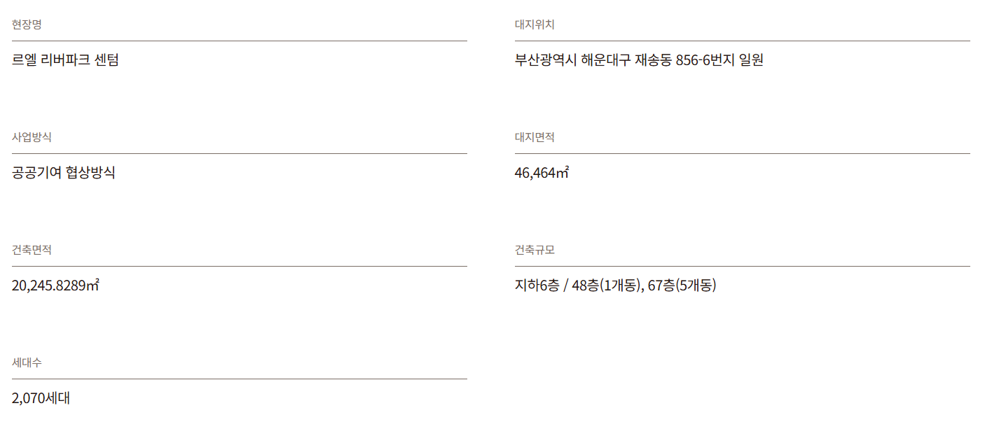 르엘 리버파크 센텀_사업개요